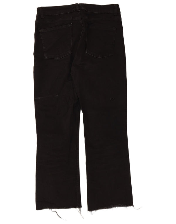 Kurze Jeans für Damen von Zara, EU 42, Größe L, W32, L25, schwarze Baumwolle