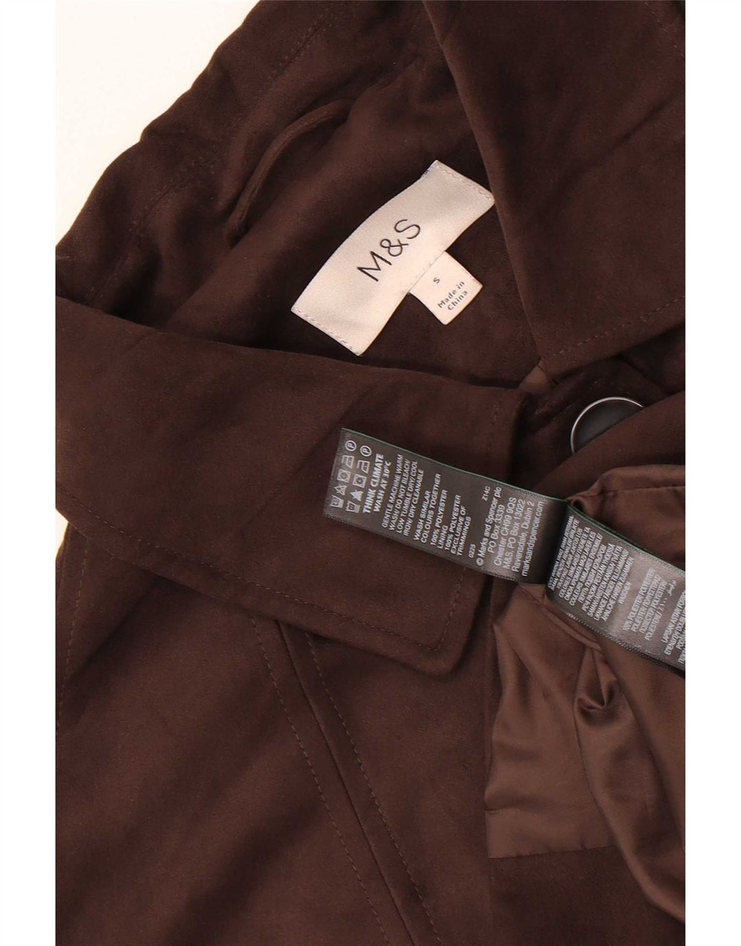 Marks & Spencer Damen-Blazerjacke mit 4 Knöpfen, Gr. 10, Größe S, Braun, Polyester