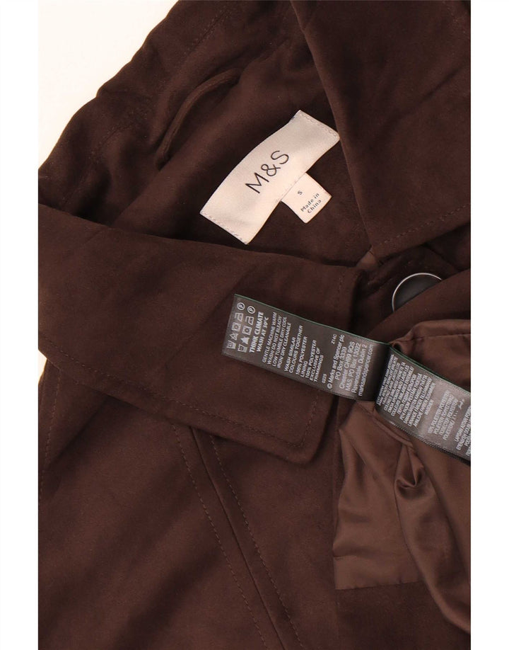 Marks & Spencer Damen-Blazerjacke mit 4 Knöpfen, Gr. 10, Größe S, Braun, Polyester