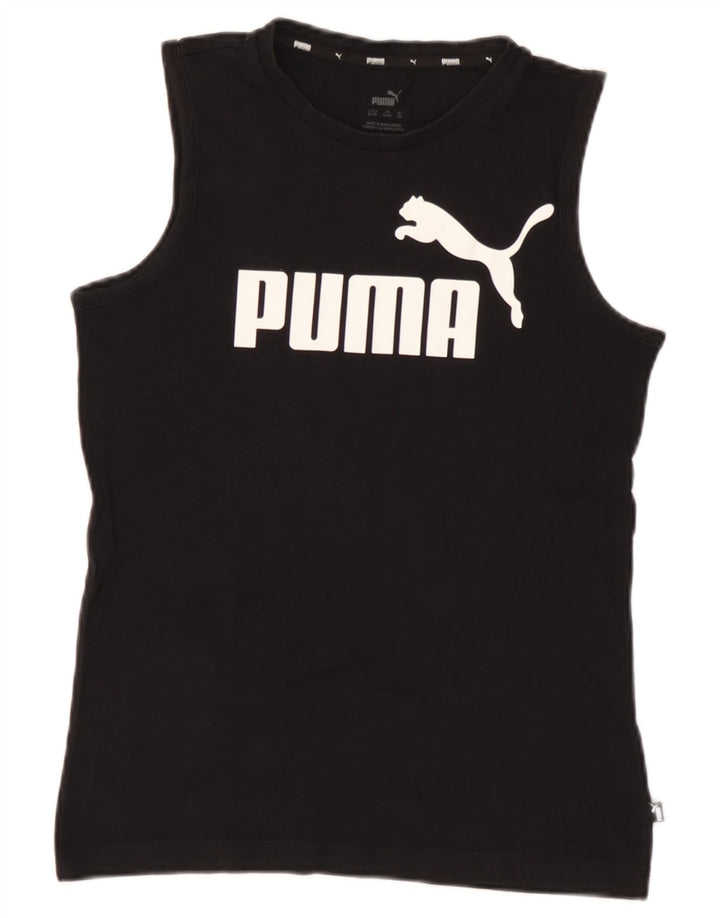 Puma Jungen Graphic Vest Top 13–14 Jahre schwarze Baumwolle