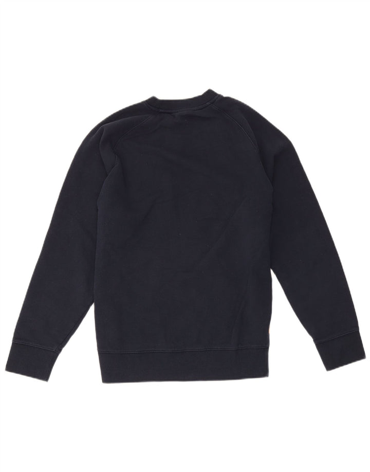 Timberland Damen Grafik-Sweatshirt-Pullover UK 14 Mittelmarineblaue Baumwolle