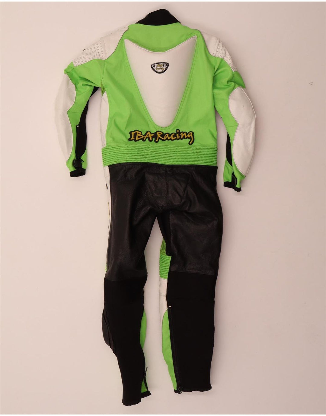 VINTAGE Jungen-Overall mit Motorrad-Grafik, 6–7 Jahre, klein, grün, Farbblock