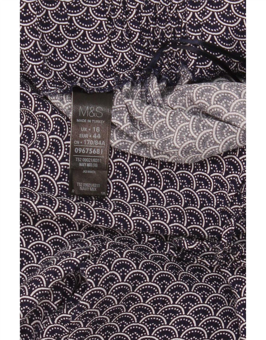 Marks & Spencer Damen-Freizeithose mit abstraktem Muster, UK 16, Größe L W34 L30