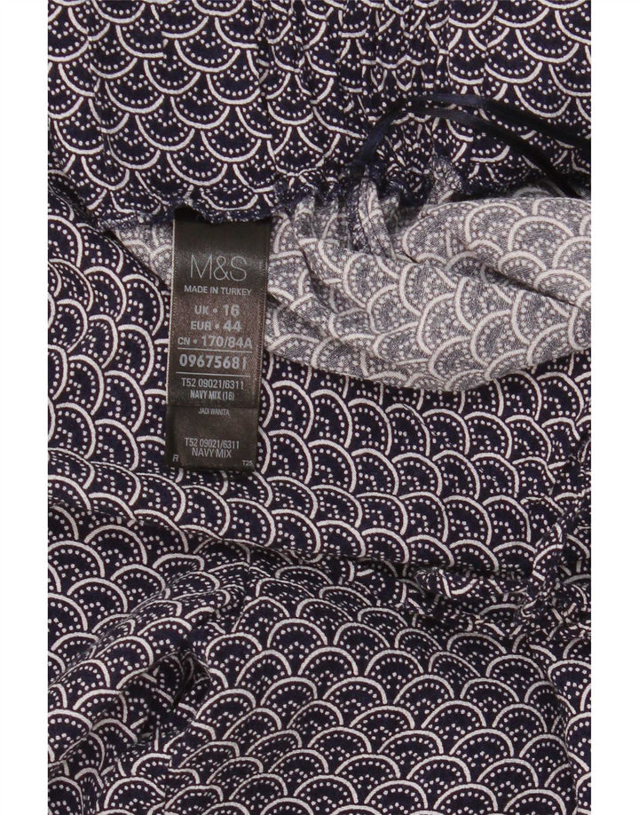 Marks & Spencer Damen-Freizeithose mit abstraktem Muster, UK 16, Größe L W34 L30