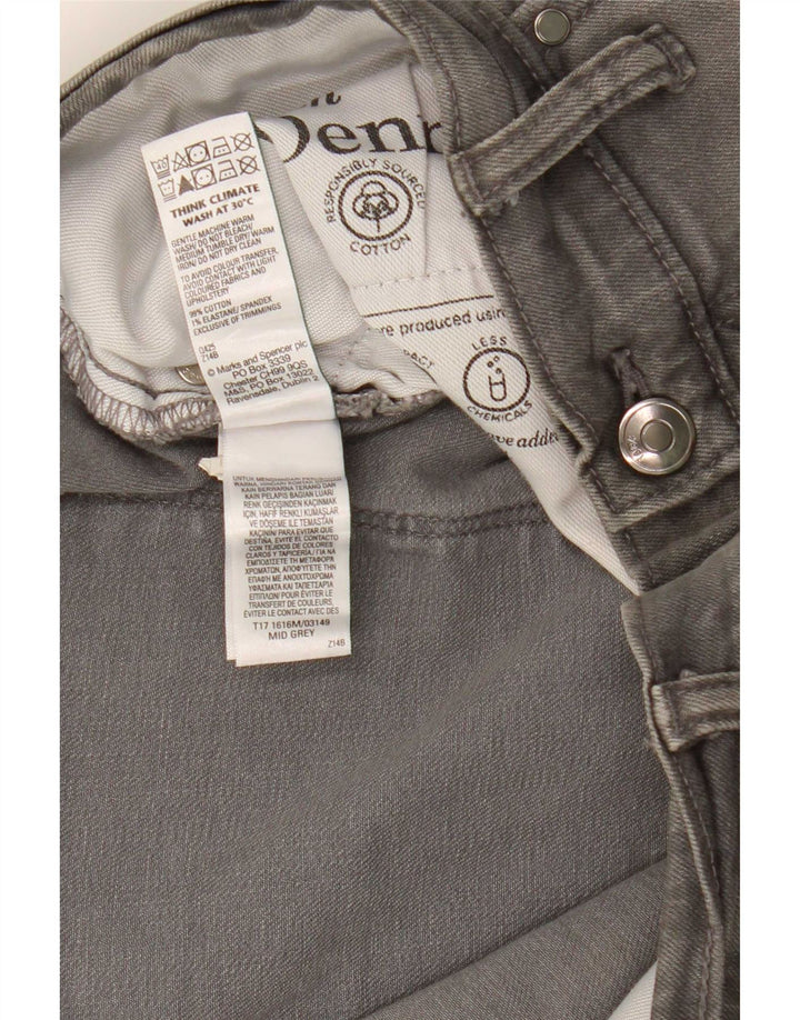 Marks & Spencer Herren Mid Rise Straight Jeans W38 L26 Graue Baumwolle