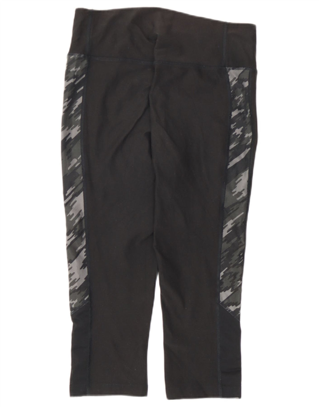 Nike Damen Dri Fit Capri Leggings UK 10 Small Schwarz Camouflage Polyester