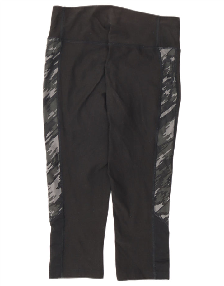 Nike Damen Dri Fit Capri Leggings UK 10 Small Schwarz Camouflage Polyester