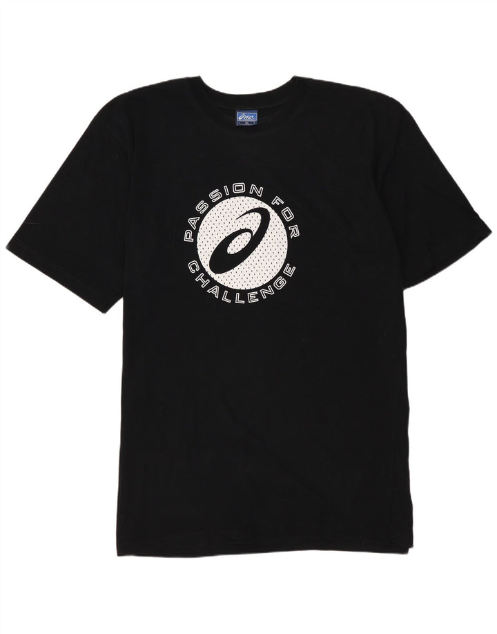 ASICS Herren Grafik T-Shirt Top XL Schwarz Baumwolle