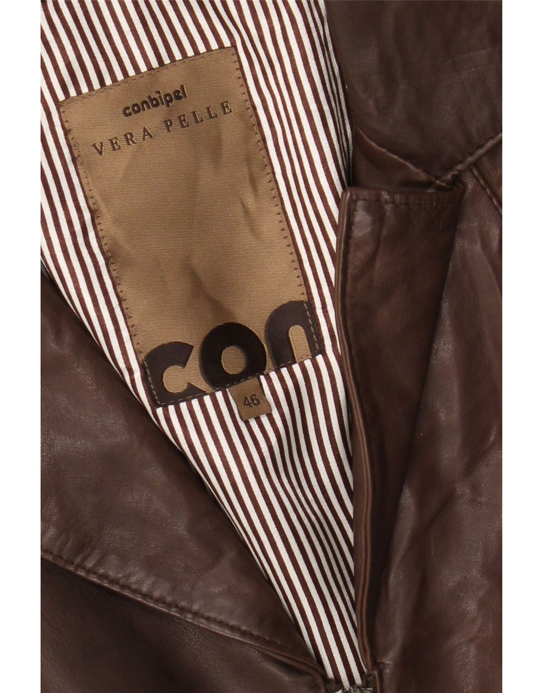 Conbipel Damen Lederjacke IT 46 Großes braunes Leder