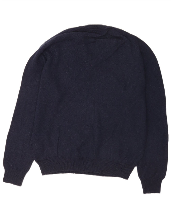 Marks & Spencer Herren-Pullover mit normaler Passform und V-Ausschnitt in mittlerem Marineblau