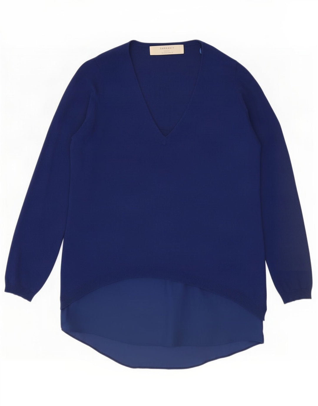Zara Damen Langarm-Tunika-Top UK 14 Mittelblaue Viskose