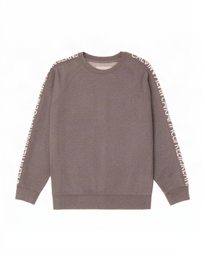 Calvin Klein Jeans Herren-Sweatshirt mit Grafik, mittelgraue Baumwolle
