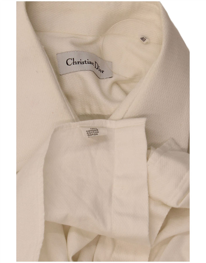 Christian Dior Herren-Formalhemd, Größe 40, mittelweiße Baumwolle