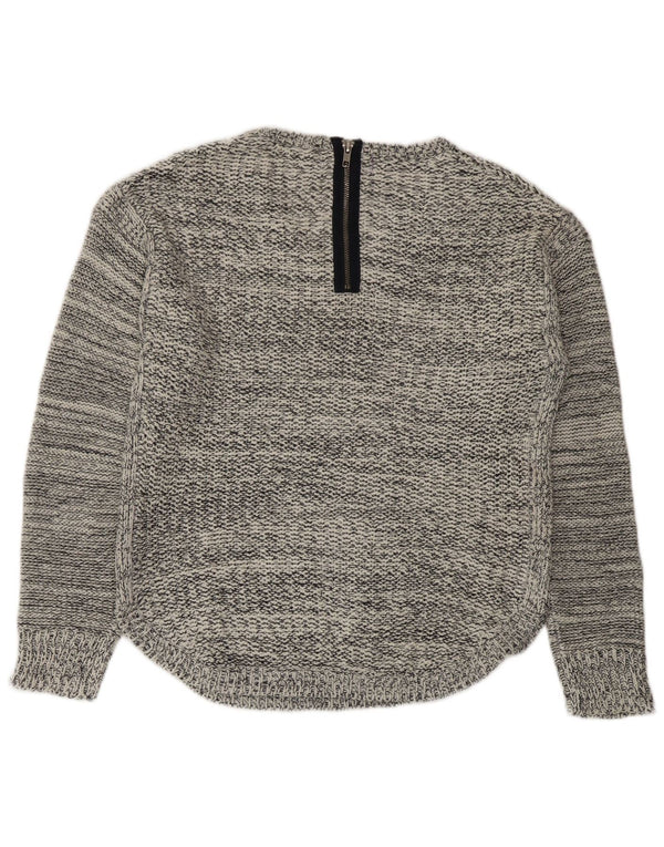 Marks & Spencer Damen-Pullover mit V-Ausschnitt, UK 14, mittleres Marineblau meliert