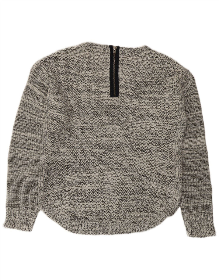 Marks & Spencer Damen-Pullover mit V-Ausschnitt, UK 14, mittleres Marineblau meliert