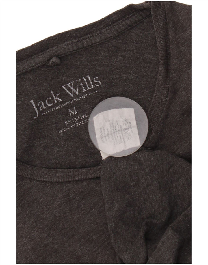 Jack Wills Damen T-Shirt-Oberteil aus mittelgrauer Baumwolle