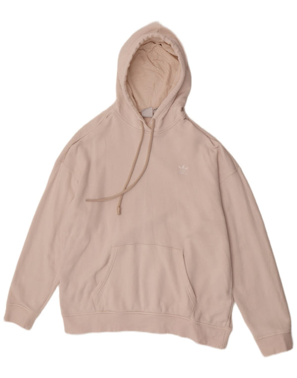 Adidas Damen Übergroßer Kapuzenpullover UK 14 Mittelbeige Baumwolle