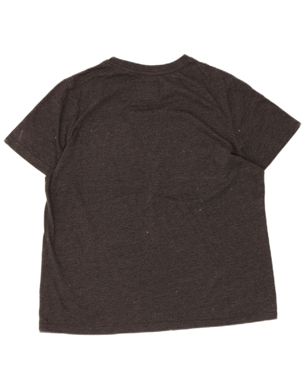 SUPERDRY Grafik-T-Shirt-Oberteil für Damen, UK 16, Größe L, grau gesprenkelte Baumwolle