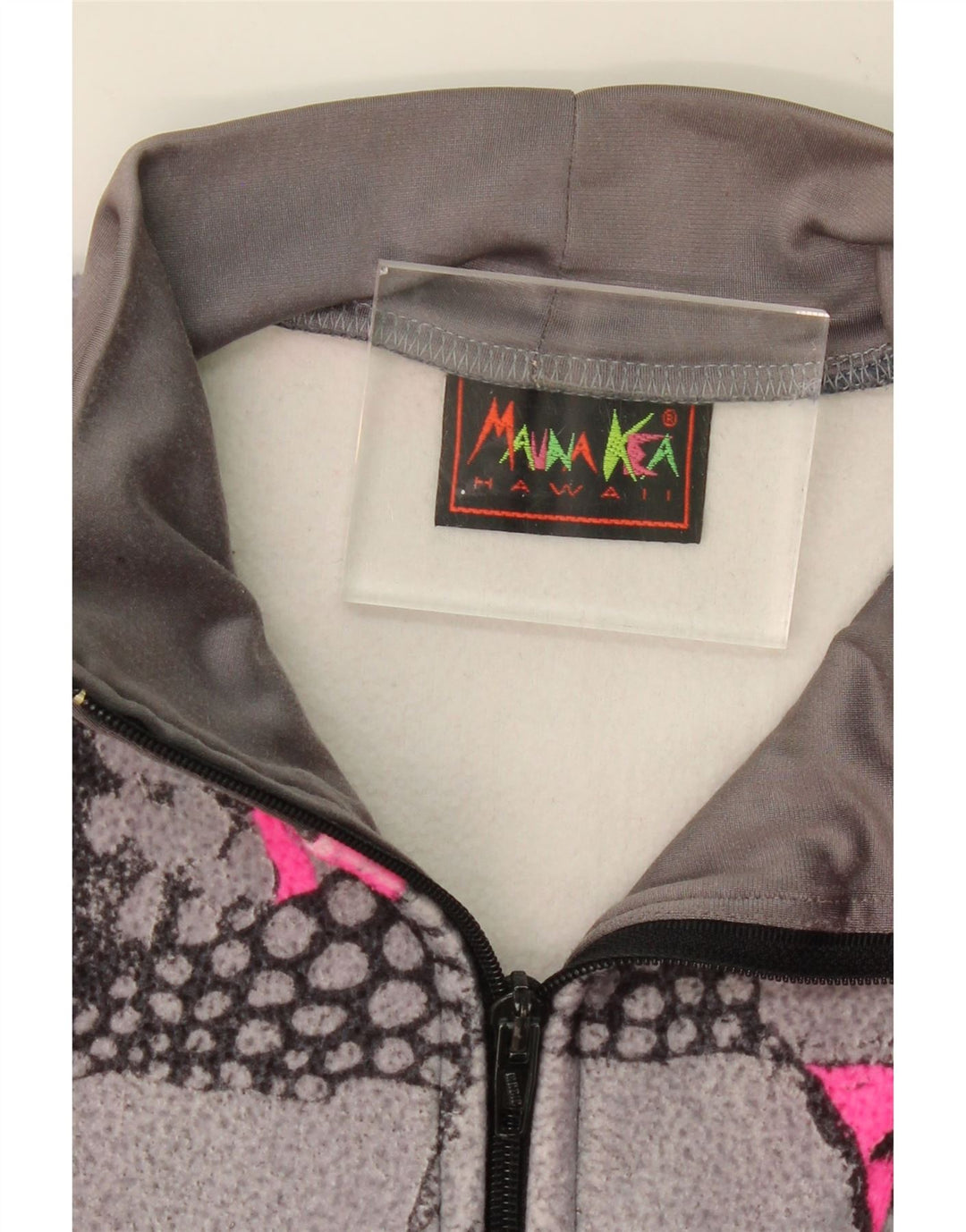 MAUNA KEA Mens Abstract Pattern Zip Neck Pullover Tracksuit Top XL Grey Vintage Mauna Kea and Second-Hand Mauna Kea from Messina Hembry 
