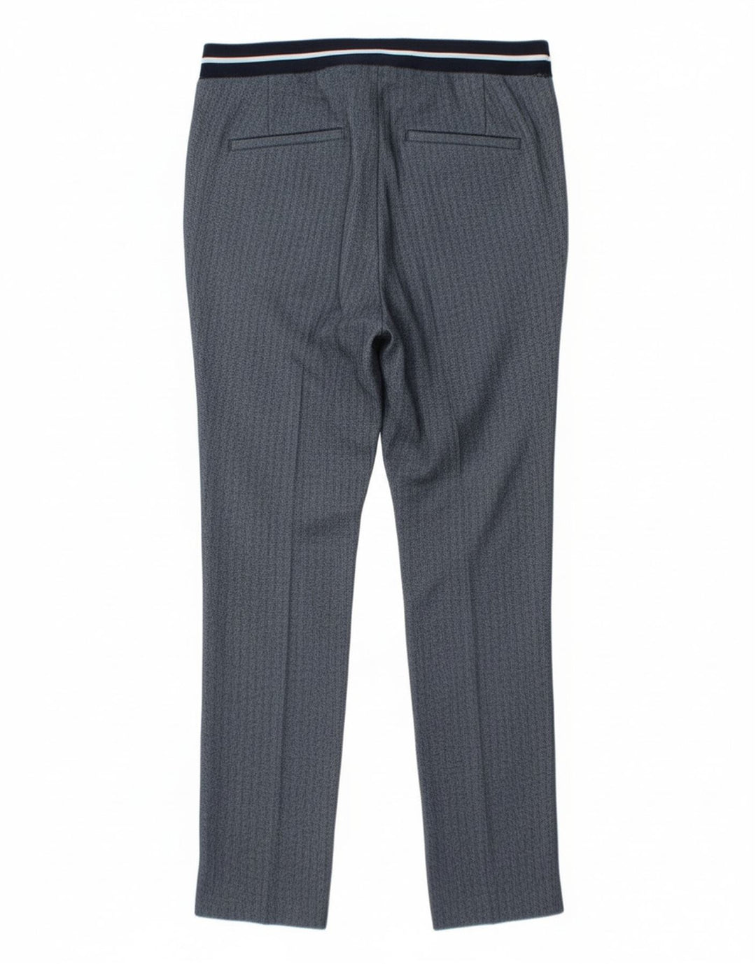 Zara Slim Chino-Hose für Damen, Größe S, W26, L27, blaues Fischgrätenmuster aus Polyester