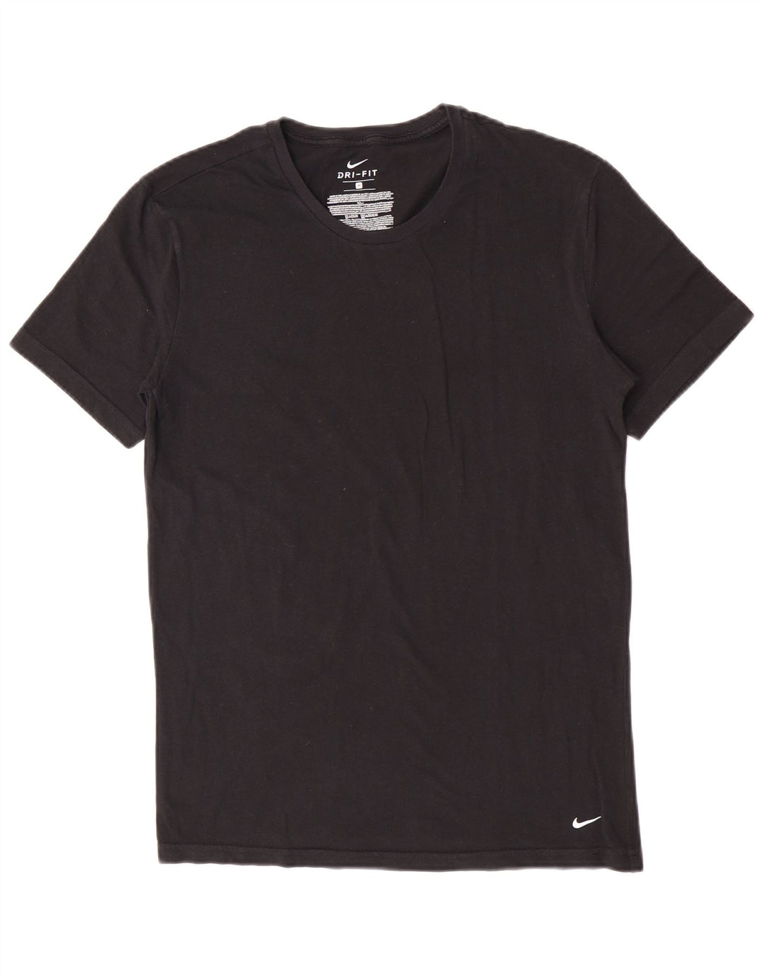 Nike Herren Dri Fit T-Shirt-Oberteil aus mittelschwarzer Baumwolle