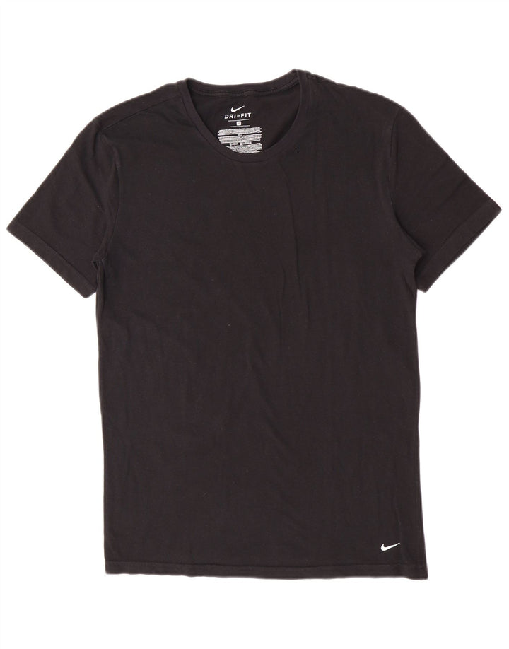 Nike Herren Dri Fit T-Shirt-Oberteil aus mittelschwarzer Baumwolle