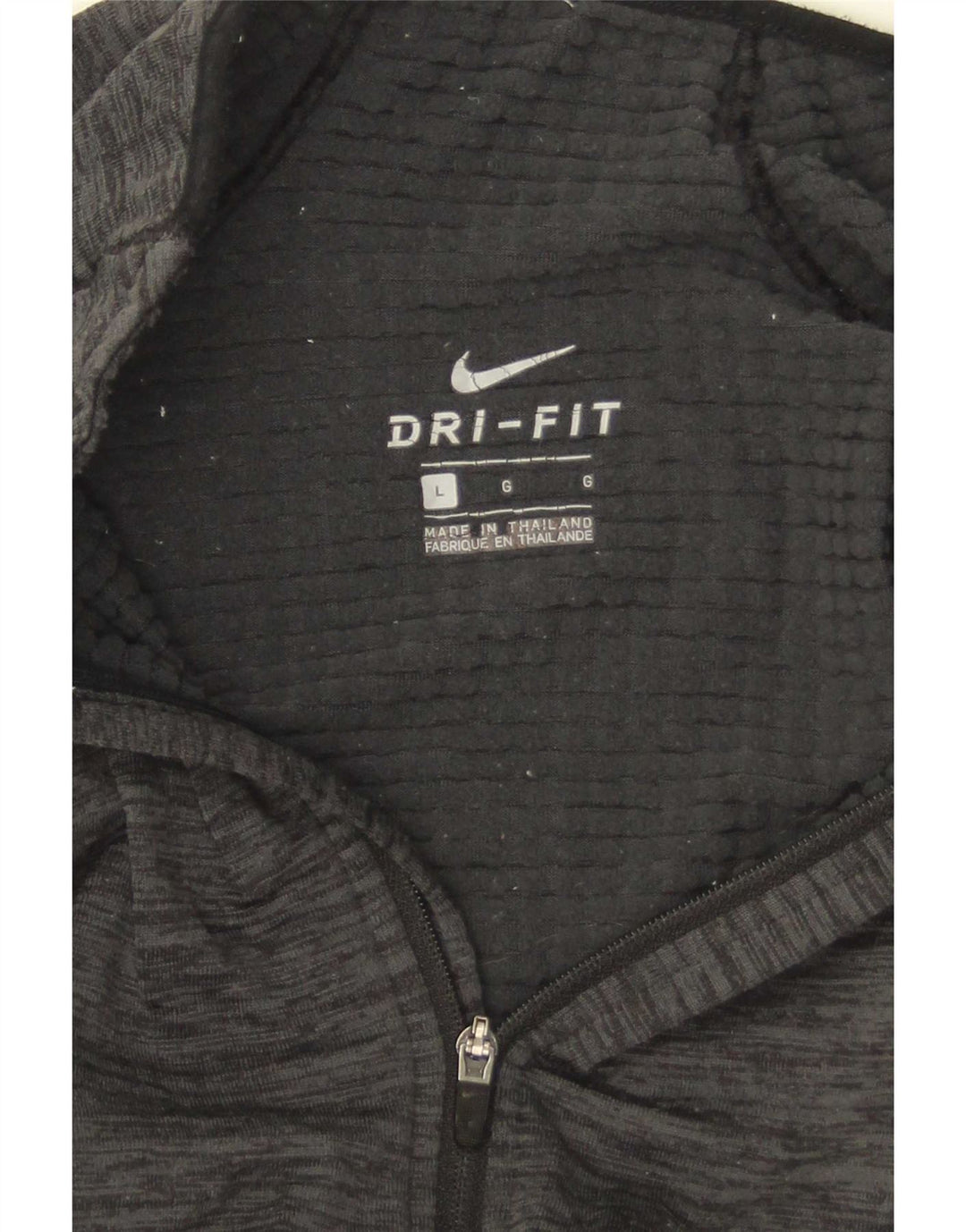 Nike Herren Dri Fit Zip Neck Top Langarm Large Grau meliert