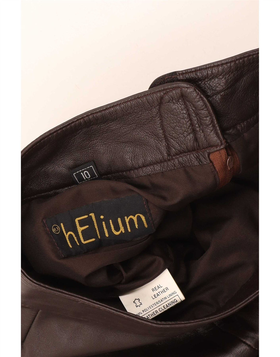 Helium Damen Maxi-Lederrock UK 10 Small W28 Braun