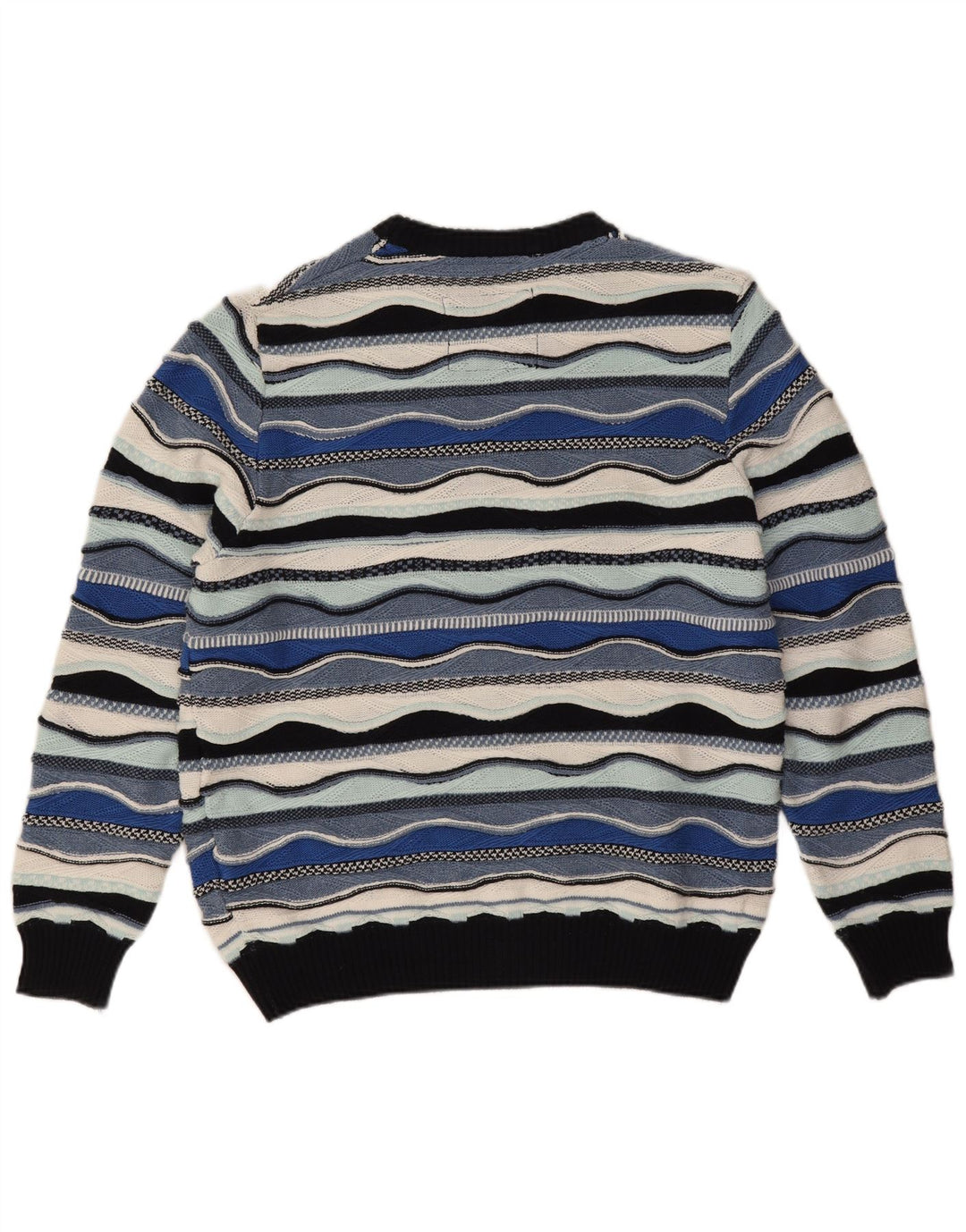 Roger Kent Herren-Pullover mit Rundhalsausschnitt, EU 52, Größe L, Blau, Farbblock