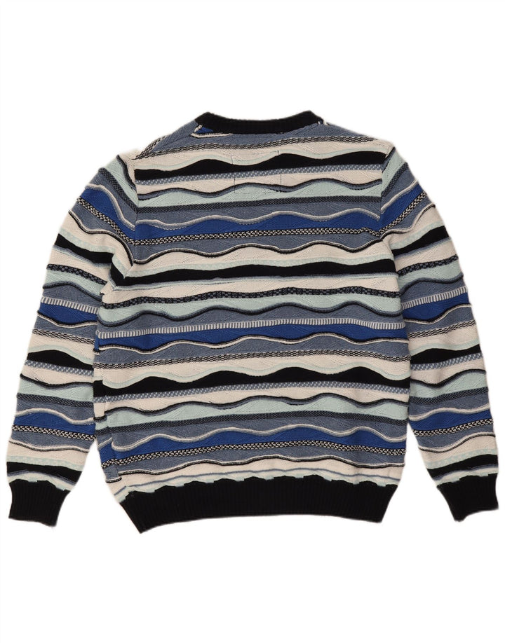 Roger Kent Herren-Pullover mit Rundhalsausschnitt, EU 52, Größe L, Blau, Farbblock
