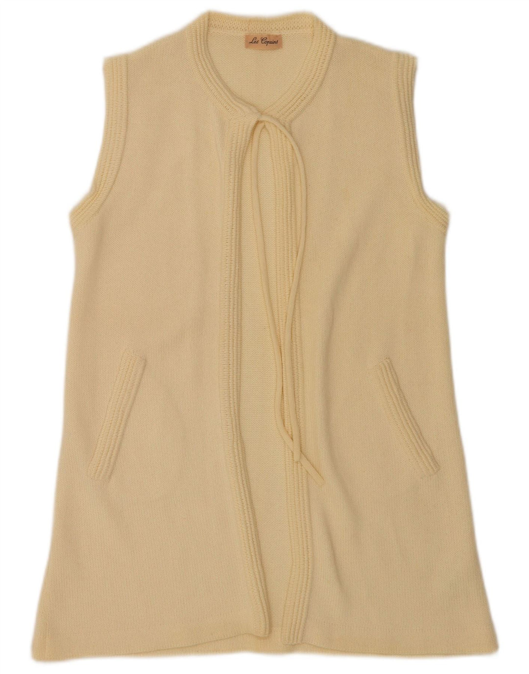 Les Copains Damen Longline-Cardigan-Pullover UK 10 Small Off White