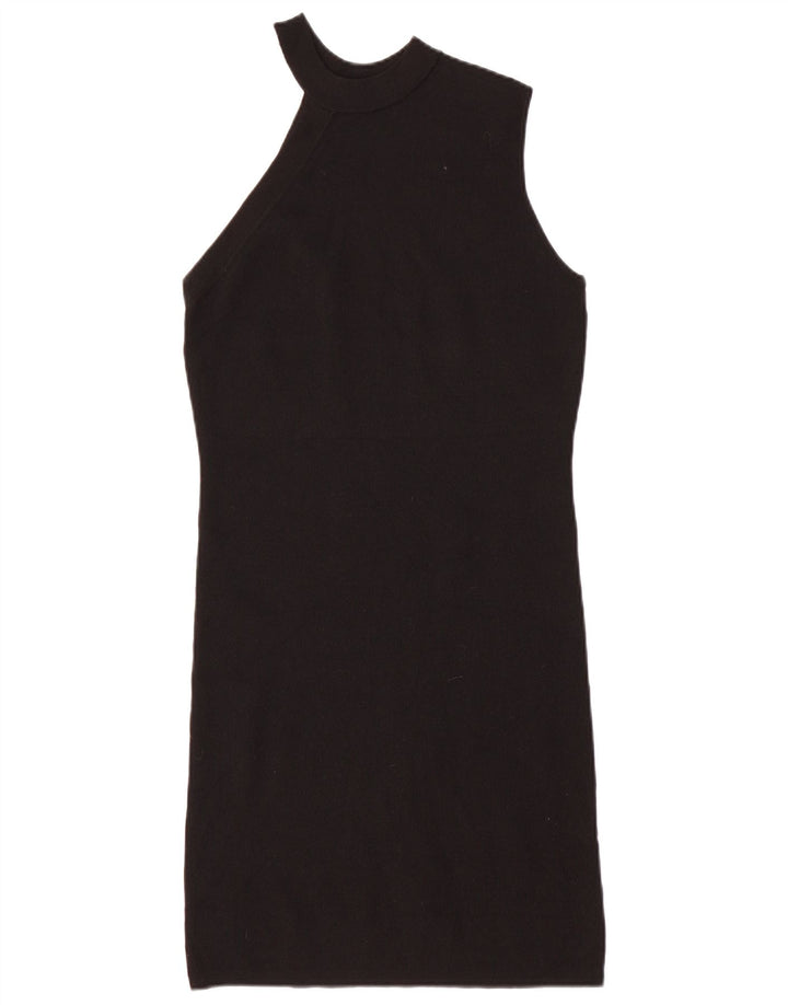Zara Damen One-Shoulder-Bodycon-Kleid UK 12 Medium Schwarz