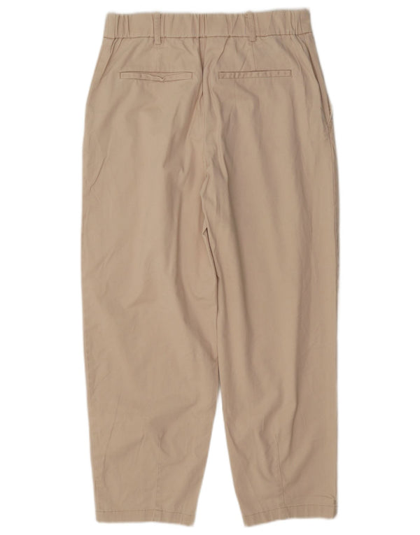Zara Damen-Hose mit schmal zulaufendem Schnitt, Größe S, W26, L25, Beige, Baumwolle