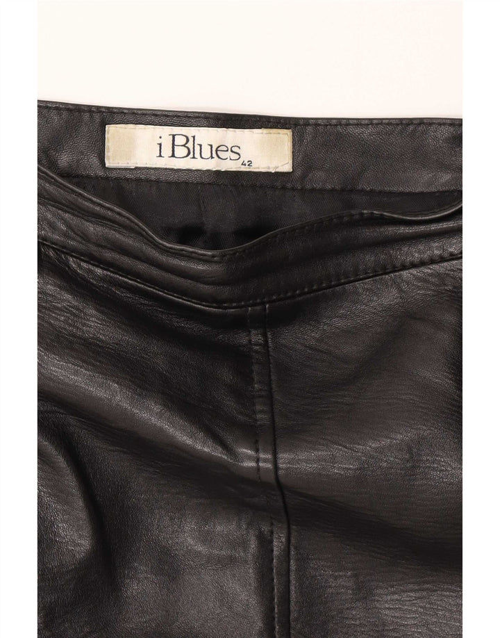 i Blues Damen Lederrock IT 42 Medium W28 Schwarz