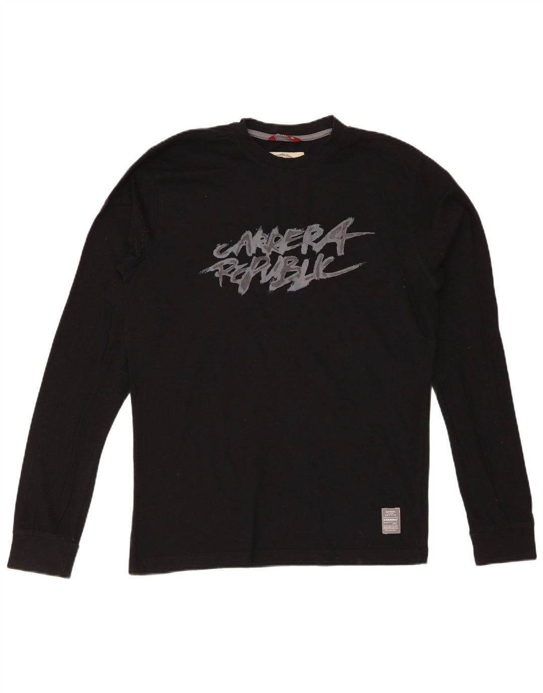 CARRERA Herren Grafik-Top Langarm Medium Schwarz