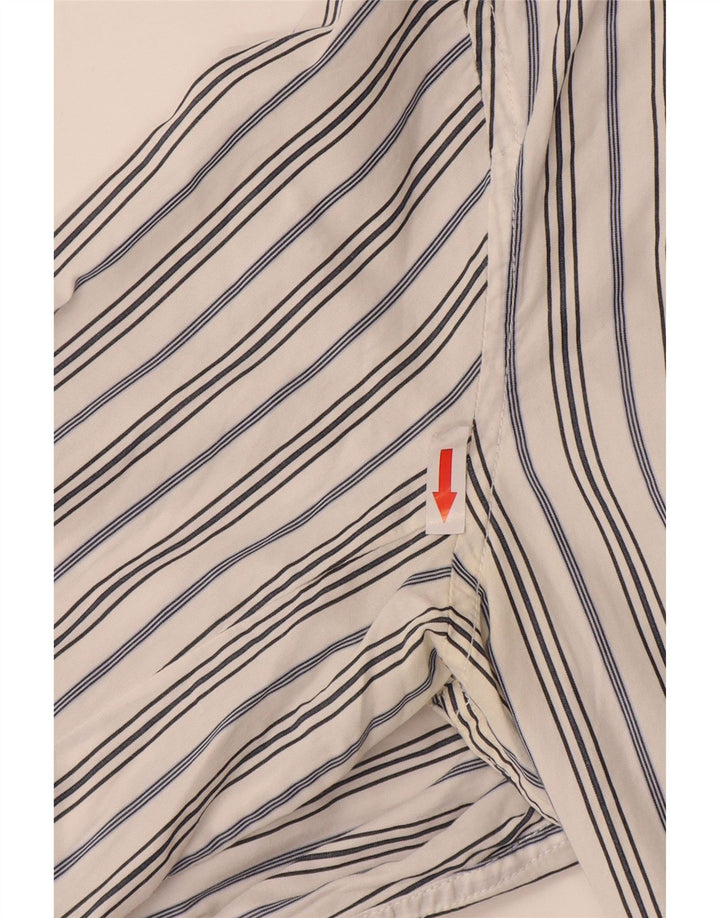 Diesel Herrenhemd aus mittelweißer Nadelstreifen-Baumwolle