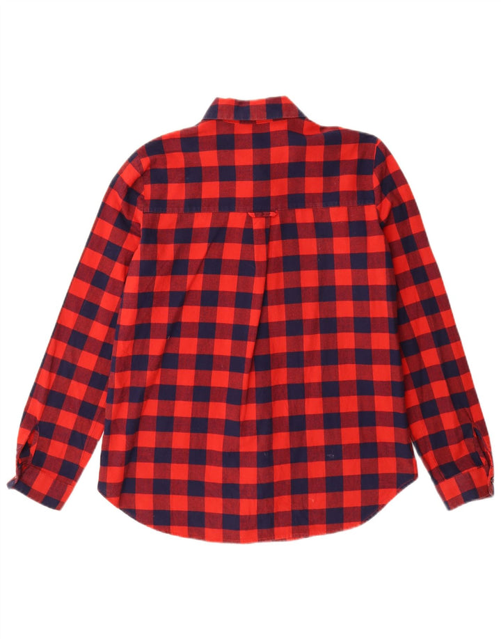 Übergroßes Flanellhemd von ZARA für Damen, UK 6, XS, rot kariert, Baumwolle
