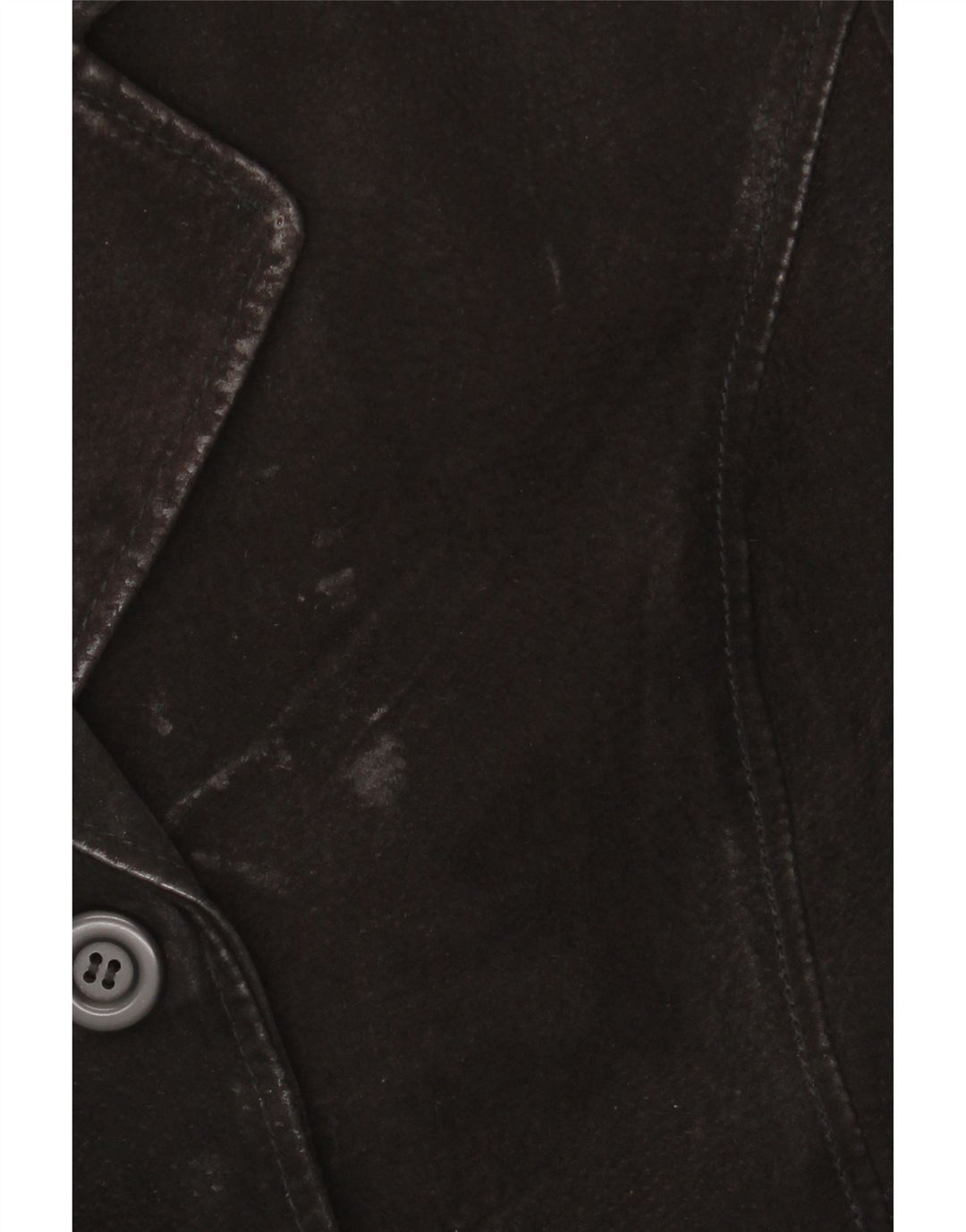 GYPSY Damen 3-Knopf-Wildleder-Blazerjacke UK 14 Mittelschwarzes Leder