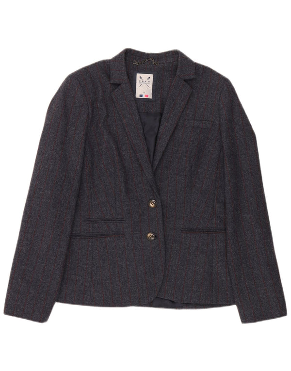 Crew Clothing Damen-Blazer mit 2 Knöpfen, Gr. 44, Grau, Wolle mit Nadelstreifen