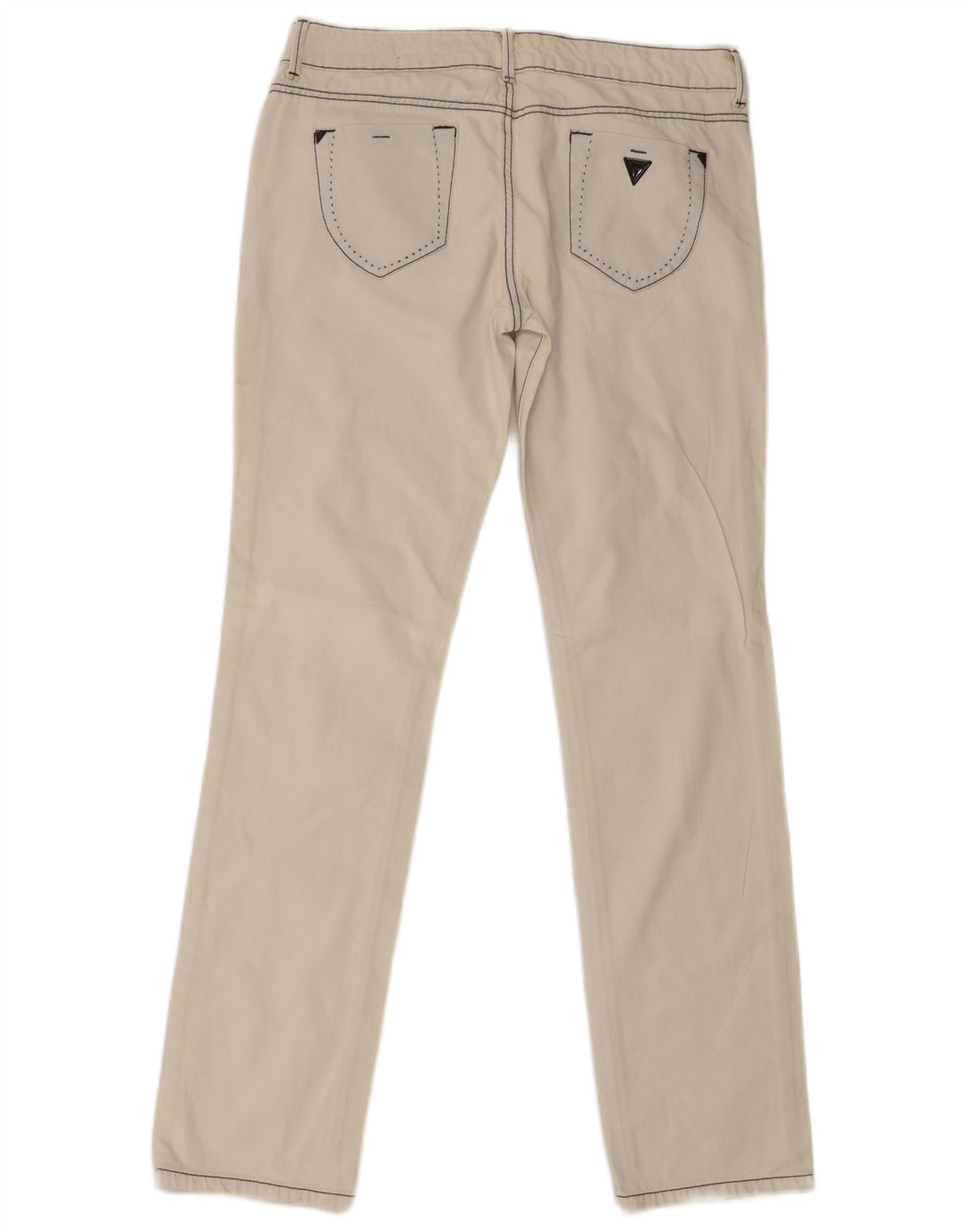 Guess Damen Slim Jeans W33 L34 Off White Baumwolle