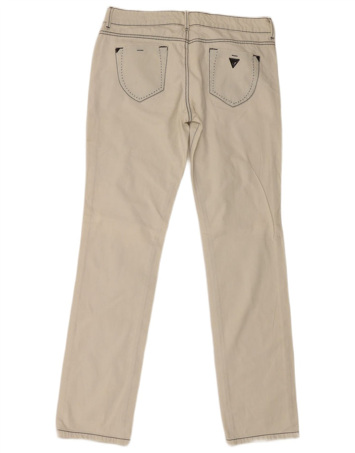 Guess Damen Slim Jeans W33 L34 Off White Baumwolle