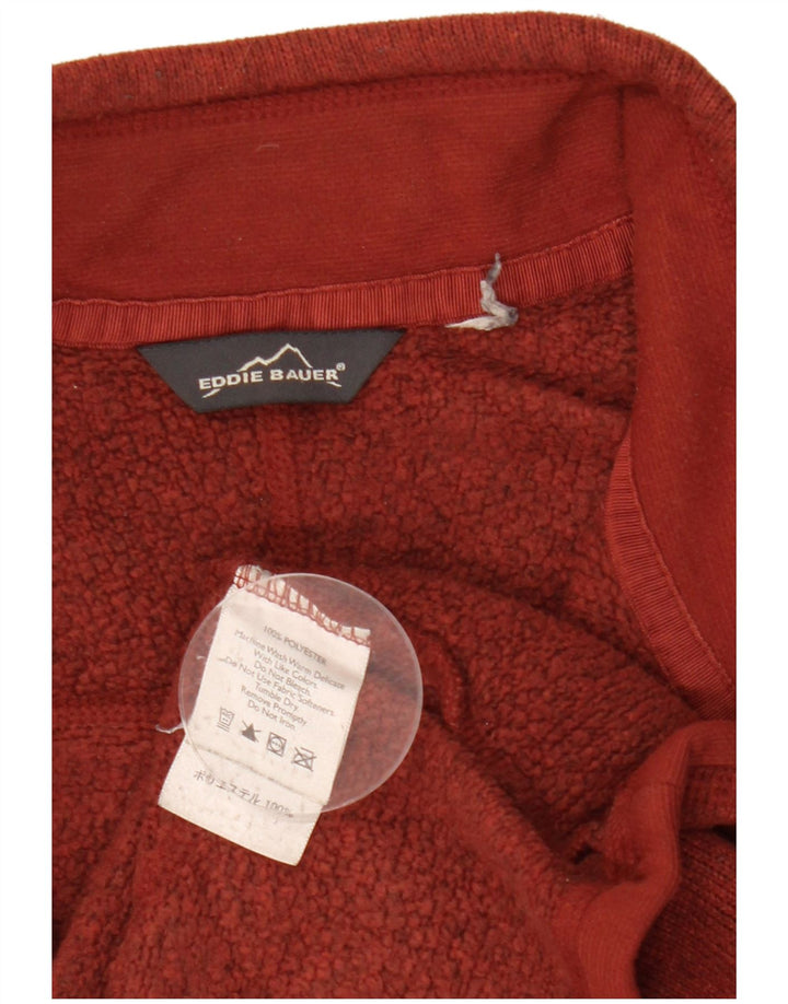 Eddie Bauer Herren-Sweatshirt mit Reißverschluss am Hals, mittelgroß, Burgunderrot gefleckt