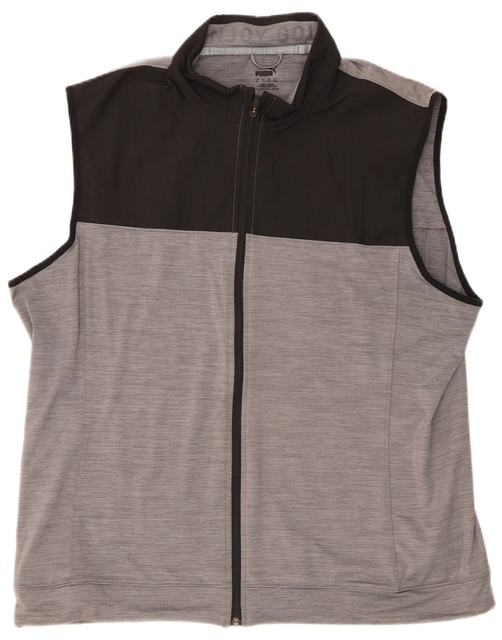 Puma Herren ärmellose Trainingsjacke, XL, grau, Colourblock-Polyester