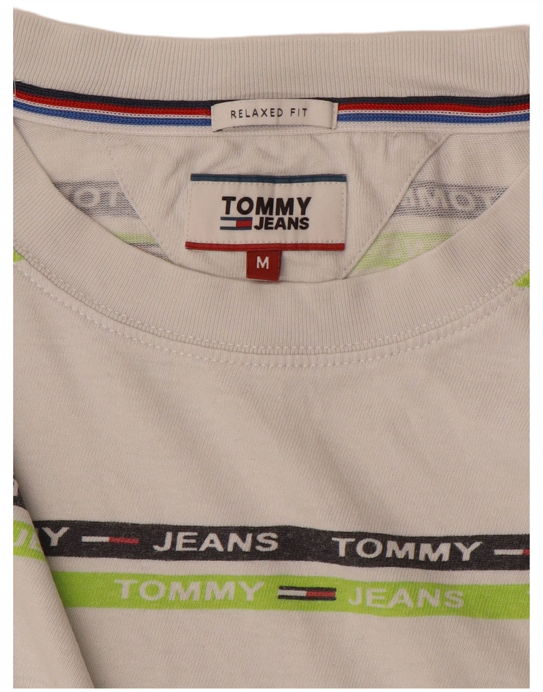 Tommy Hilfiger Herren Relaxed Fit Graphic T-Shirt Top Mittelweiß gestreift