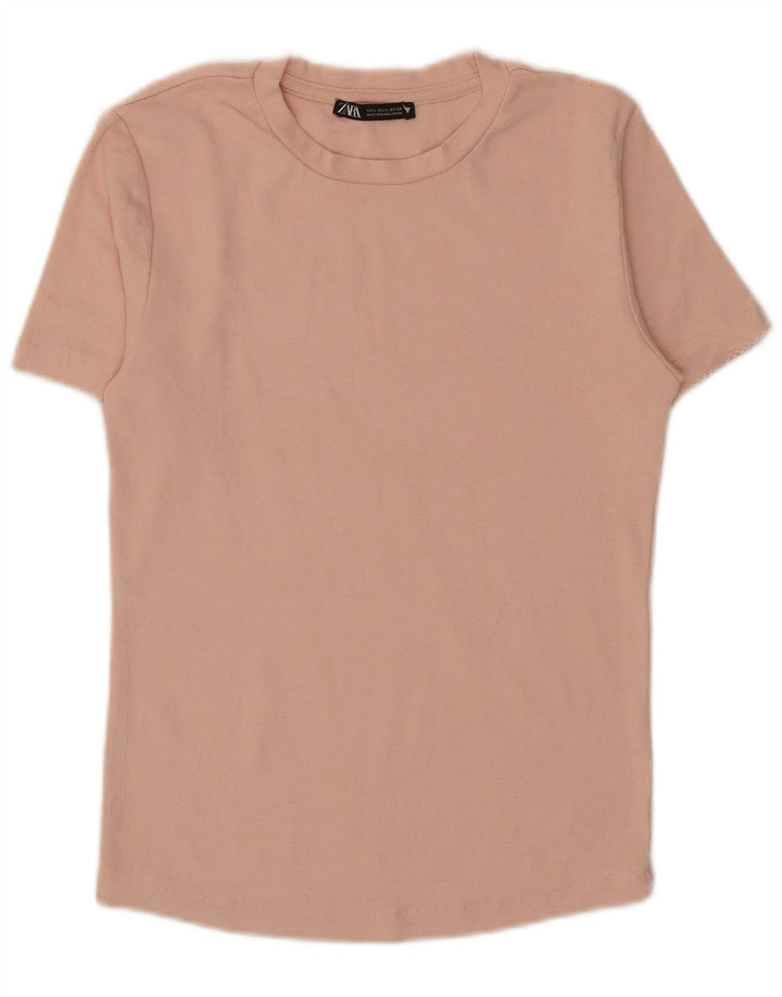 Zara Damen T-Shirt Top UK 14 Large Pink