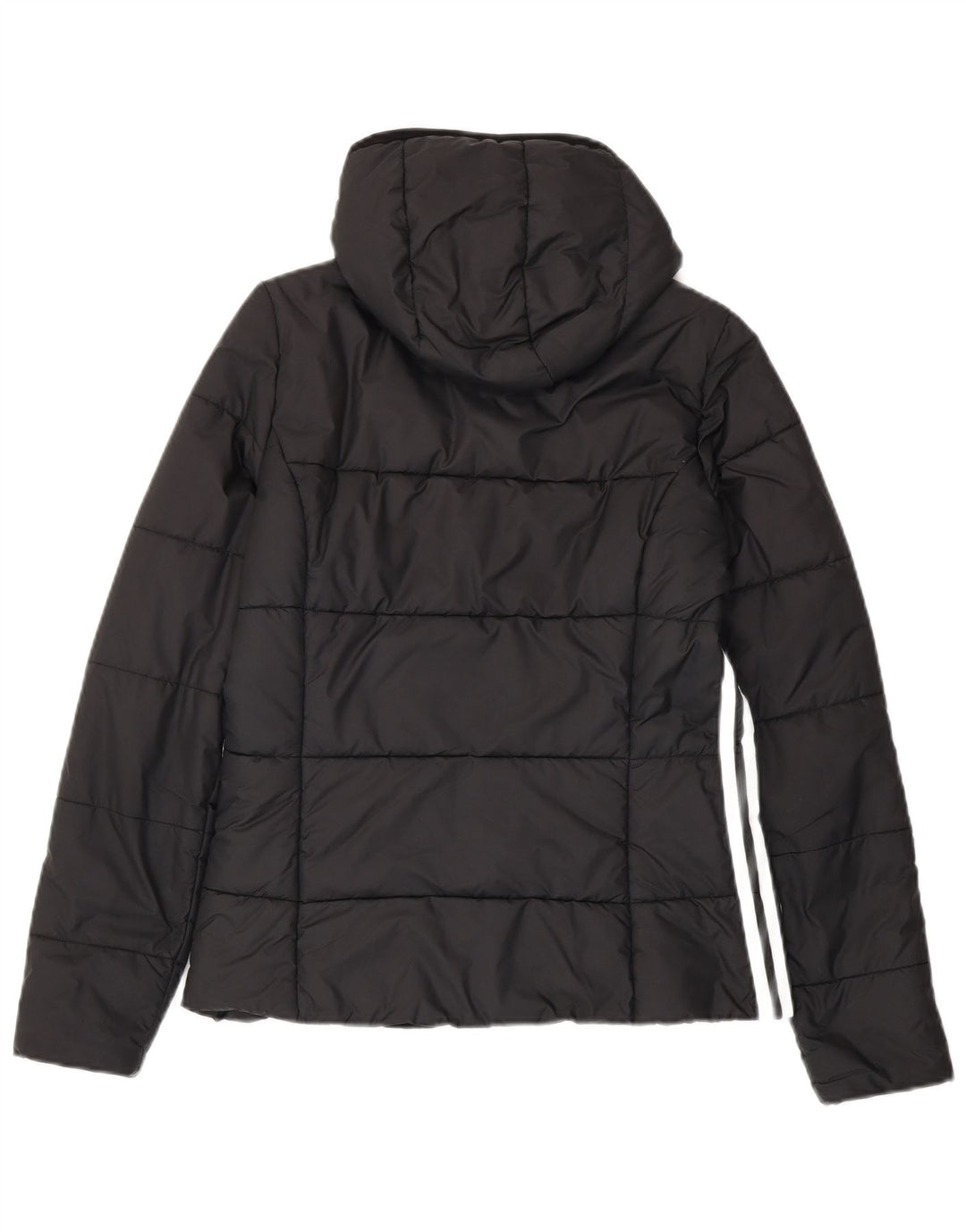 ADIDAS Wattierte Damenjacke mit Kapuze, UK 12, Mittelschwarz, Polyester