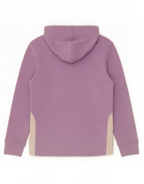 Puma Womens Zip Hoodie Sweater Medium Purple Colourblock Cotton