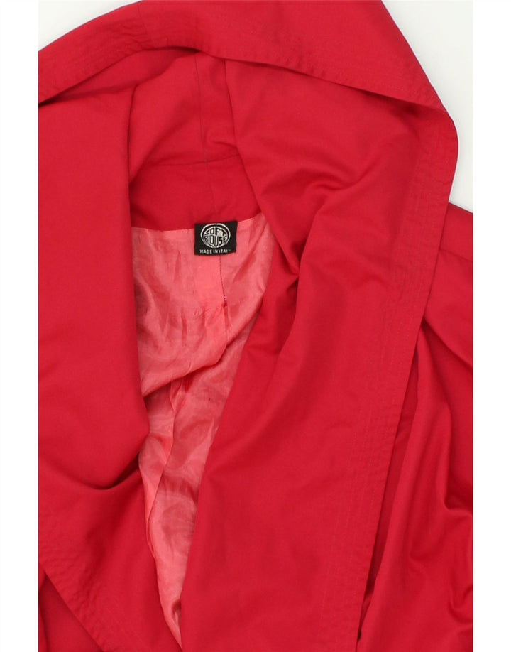 VINTAGE Womens Oversized Hooded Overcoat IT 44 Medium Red Acetate | Vintage Vintage | Thrift | Second-Hand Vintage | Used Clothing | Messina Hembry 