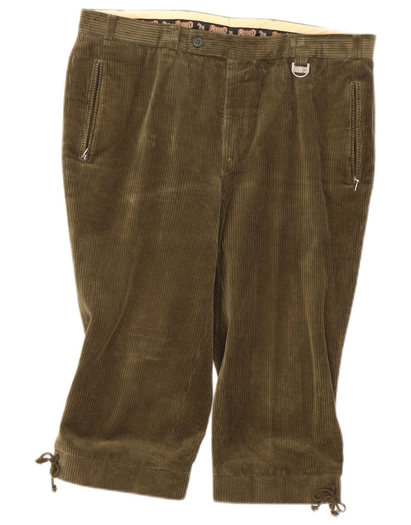 Rodeo Damen Reit-Capri-Cordhose IT 52 XL W36 L18 Khaki Baumwolle