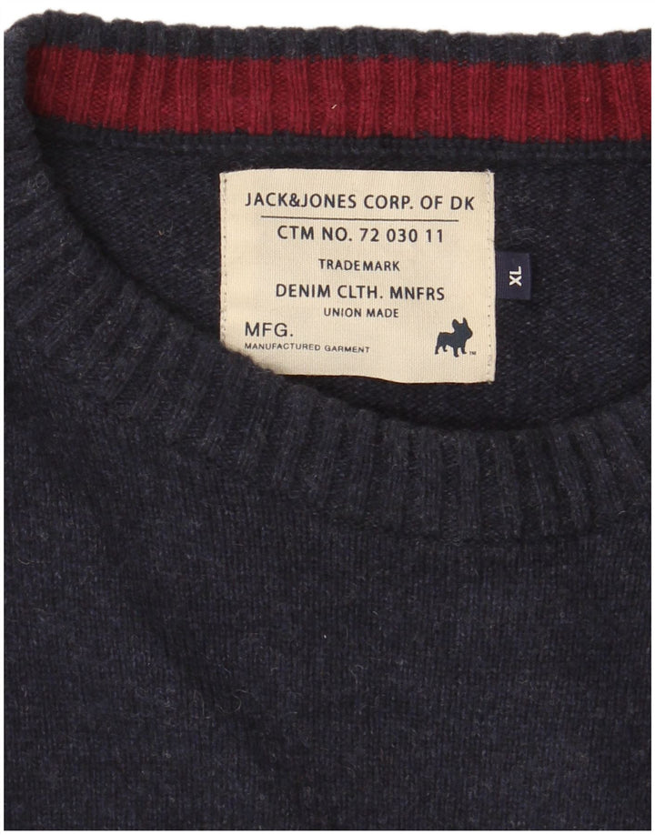 Jack & Jones Herren-Pullover mit Rundhalsausschnitt, XL, Marineblau
